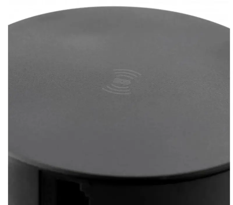 Indux Push sänkbar jordspett köksuttag svart i arbetsbänk med 4 uttag, 2 x USB, 2 x RJ45 och trådlös laddning 1208957421