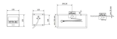 Indux Flip Small köksuttag med jordning i arbetsbänken eller överskåpet matt vit med 2 USB-laddare 1208957423