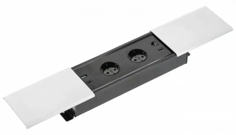 Indux Slide max inbyggt köksuttag i arbetsbänk med USB-A, HDMI, RJ45 och USB-C, matt vit 1208957429