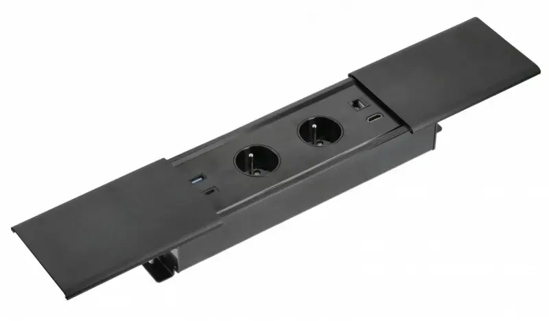 Indux Slide max inbyggt köksuttag jordtag i arbetsplatta med USB-A, HDMI, RJ45 och USB-C färg matt svart 1208957441