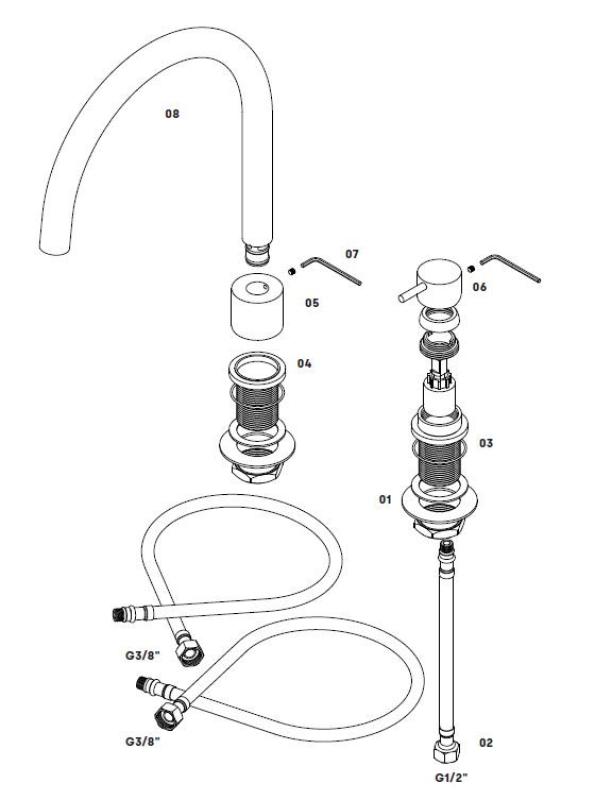 Waterevolution Flow 2-håls köksblandare matt svart T151PR