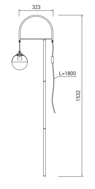 Dekor Abies golvlampa i mässing och guld med svart marmorbas 7573