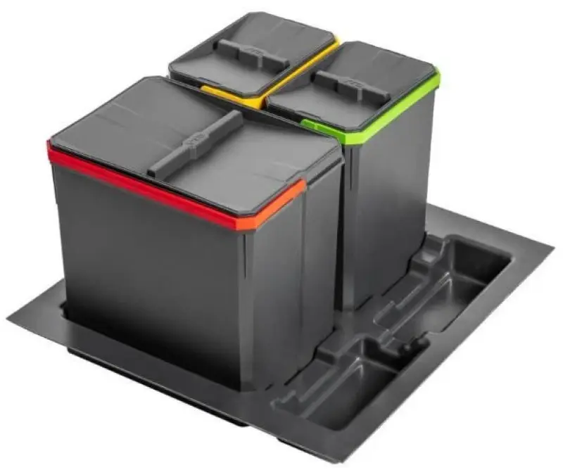 Garbi Basket B-60-3 sorteringsavfallssystem för låda 60 cm inklusive hållare och 3 sopkärl 1208957473