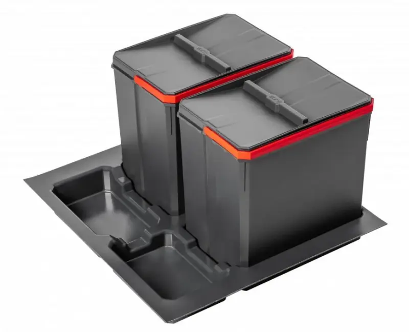 Garbi Basket B-60-2 sorteringssystem för avfall för låda 60 cm inklusive hållare och 2 avfallsbehållare 1208957474