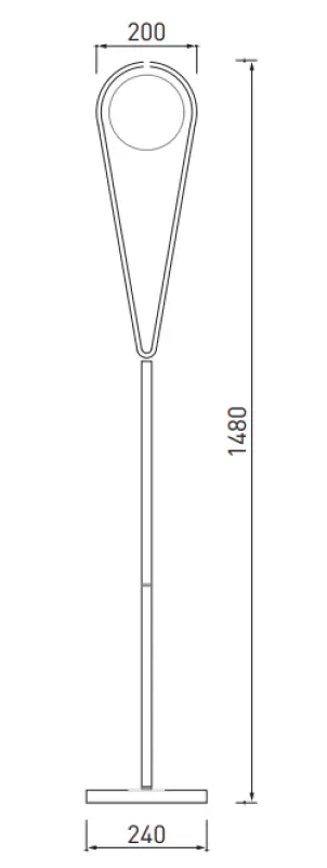 Dekor Ciklop golvlampa i mässing med dropputseende 9737