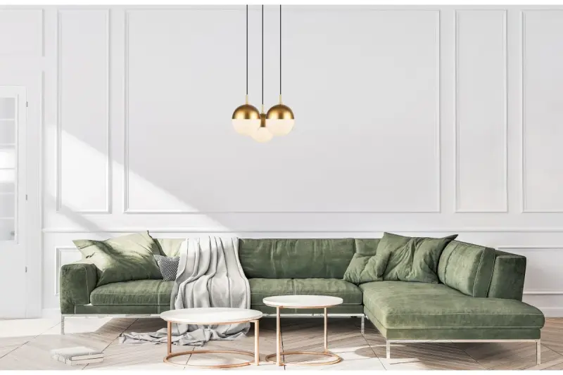 Dekor Abies mässing guld modern hänglampa med rund metall lampskärm 7597