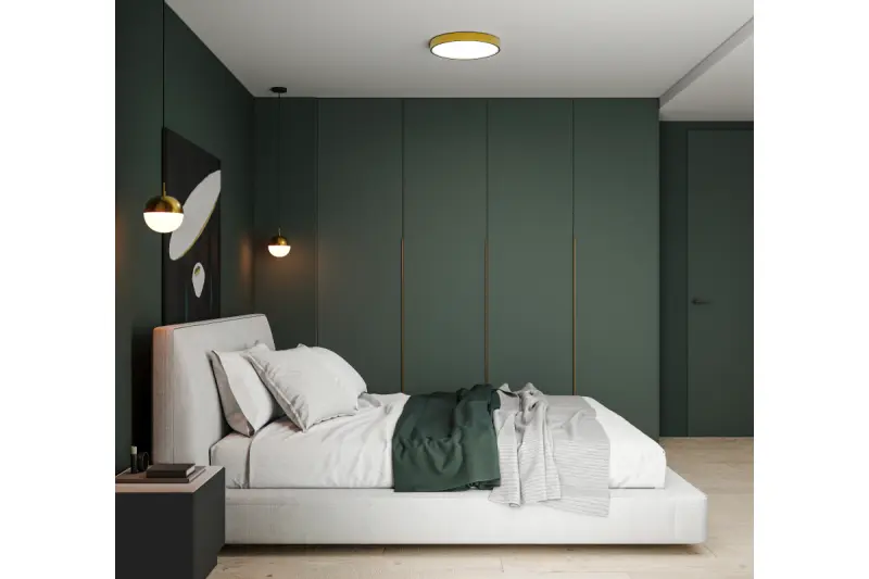 Dekor Abies mässing guld hänglampa med metallrund kupa 3558