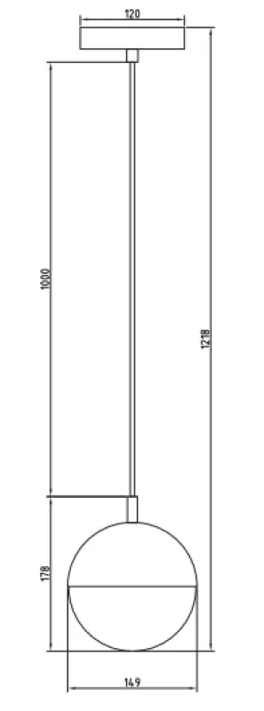 Dekor Abies mässing guld hänglampa med metallrund kupa 3558