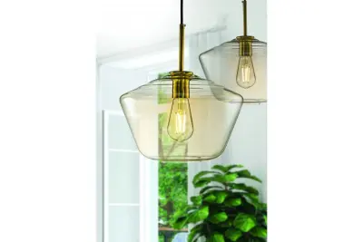 Dekor Lime 339 mm hög modern bärnstensfärgad hänglampa 7924