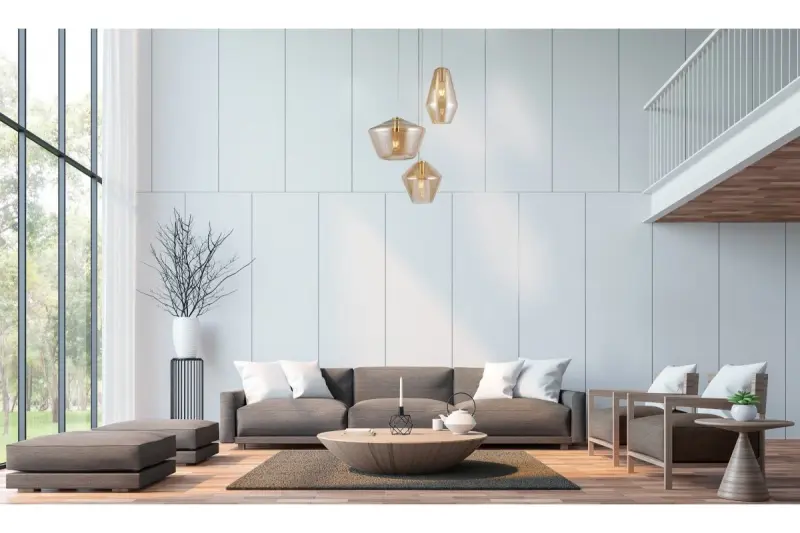 Dekor Lime 1467 mm hög modern guldhänglampa med 3 ljuskällor 7983