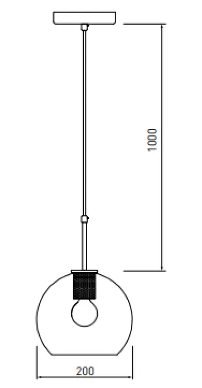 Dekor Giglas klotformad glashänglampa 8013