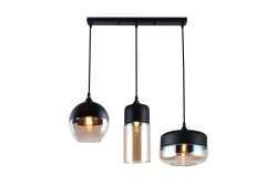 Decor Lender modern hänglampa av metall och glas med 3 ljuskällor 9270