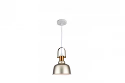 Dekor Zenit metall kupolformad beige hänglampa med metallisk finish 4871