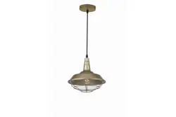 Dekor Solen hänglampa industriell form med gyllene galler diameter 26,5 cm 2362