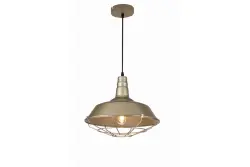Decor Solen hänglampa med industriell form och gyllene galler, diameter 36,5 cm 3703