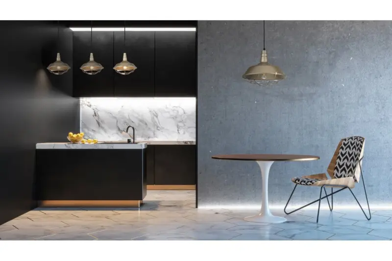 Decor Solen hänglampa med industriell form och gyllene galler, diameter 36,5 cm 3703