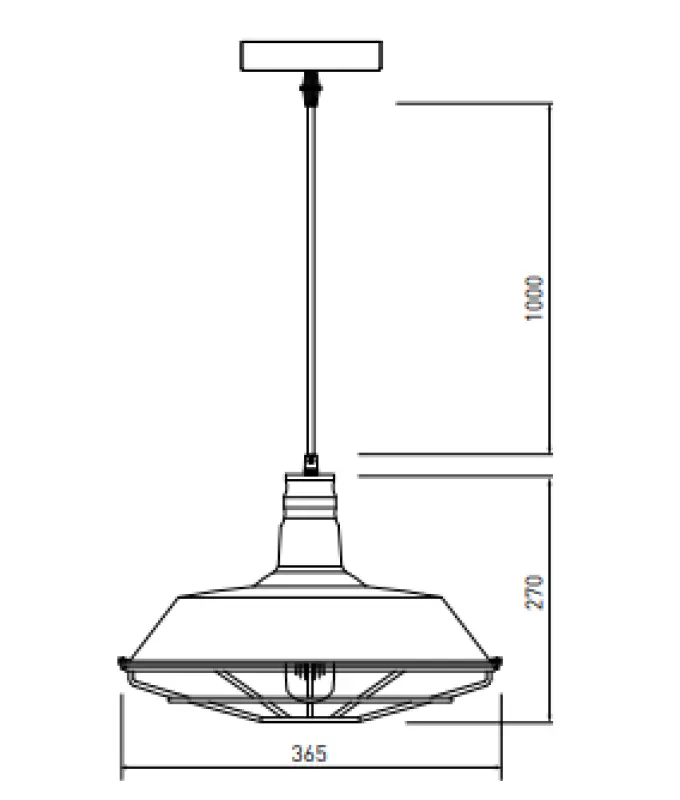 Decor Solen hänglampa med industriell form och gyllene galler, diameter 36,5 cm 3703