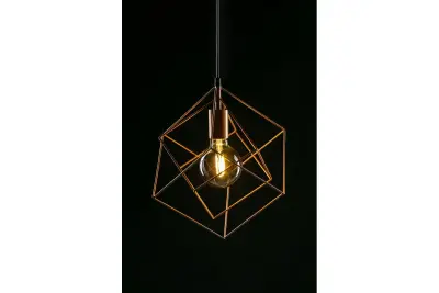 Dekor Rosa gyllene geometrisk hänglampa bestående av 2 mässingskubor 3376