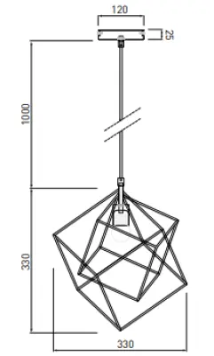 Dekor Rosa svart geometrisk hänglampa bestående av 2 svarta kuber 3437