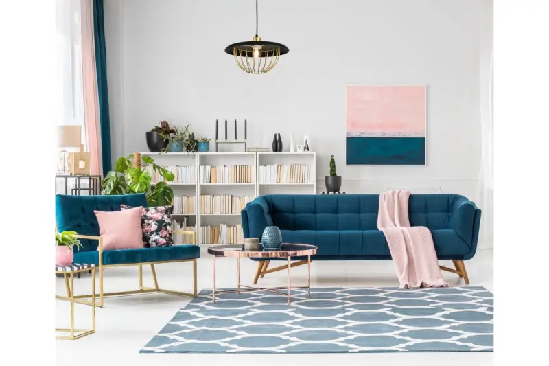 Dekor Tulip modern hänglampa med svart metallkant och guldtrådbur 3444