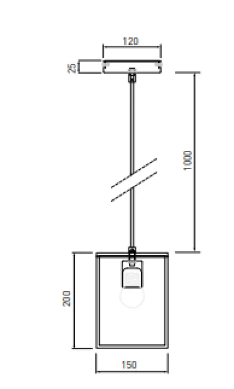 Decor Diu svart geometrisk hänglampa med 1 ljuskälla bredd 15 cm 3598