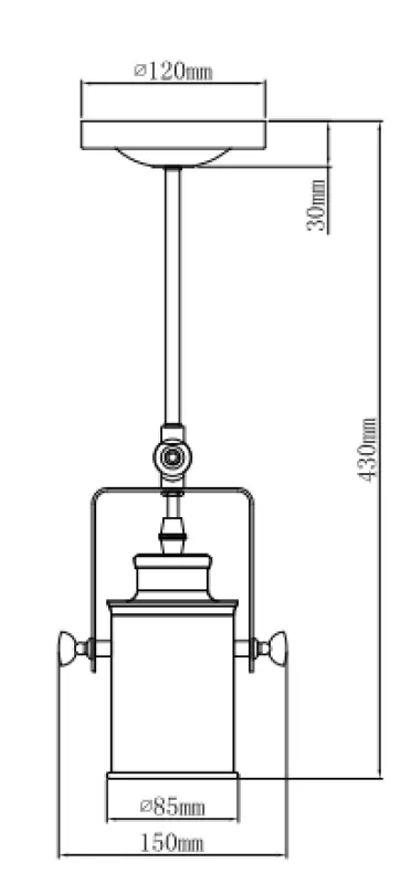 Dekor Demir svart hänglampa med 1 ljuskälla 3963