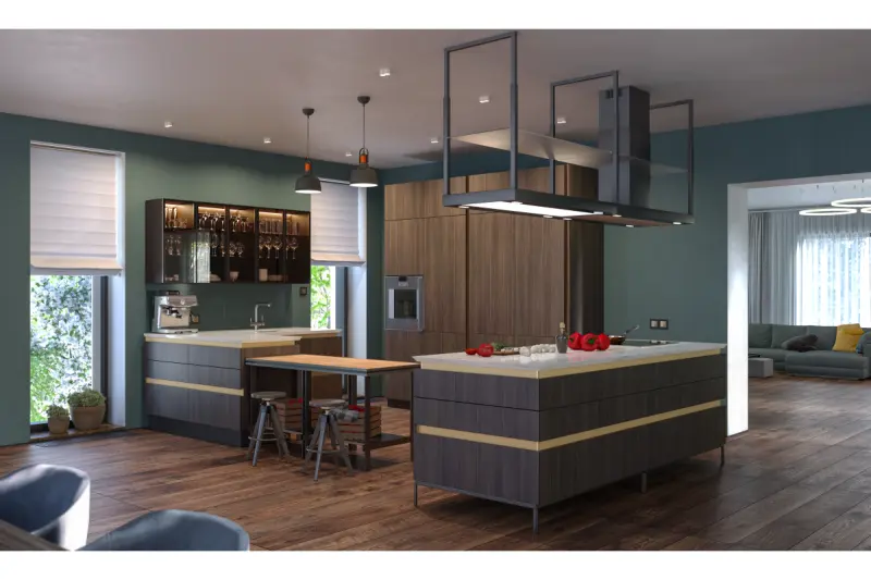 Dekor Noor elegant svart hänglampa med koppar element 2691