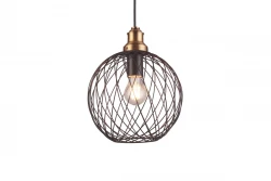 Decor Viela svart trådig metallhänglampa sfärisk diameter 25 cm 6972