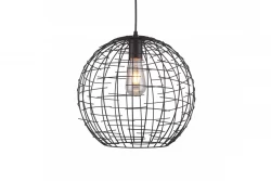 Decor Viela svart guld trådig metallhänglampa sfärisk diameter 35 cm 6996