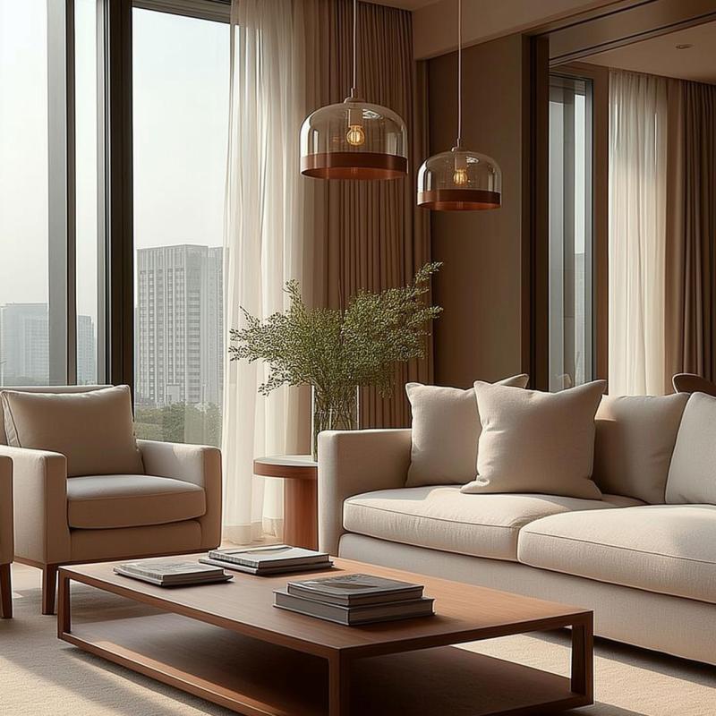 Dekor Lati cylindrisk amberfärgad hänglampa glas diameter 23,5 cm 7146