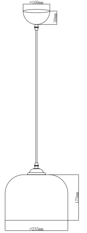 Dekor Lati cylindrisk amberfärgad hänglampa glas diameter 23,5 cm 7146