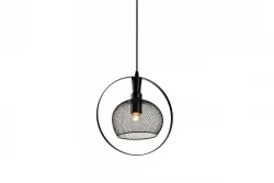 Decor Xalis hänglampa med svart trådbur och metallkant, diameter 19,5 cm 7214