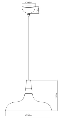 Decor Skandi modern vit hänglampa 35 cm diameter 7504