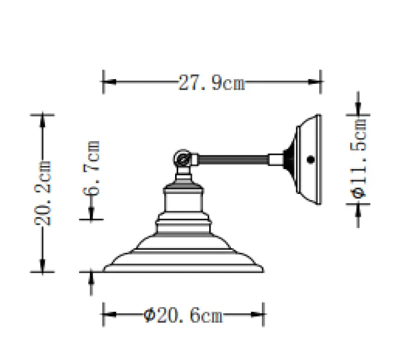 Dekor Loret justerbar grå vägglampa 20 cm diameter 7826