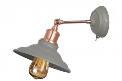 Dekor Loret justerbar grå vägglampa med strömbrytare 20 cm diameter 8229