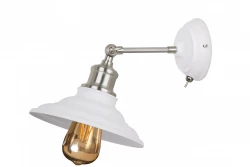 Dekor Loret justerbar vit vägglampa med strömbrytare 20 cm i diameter 8267