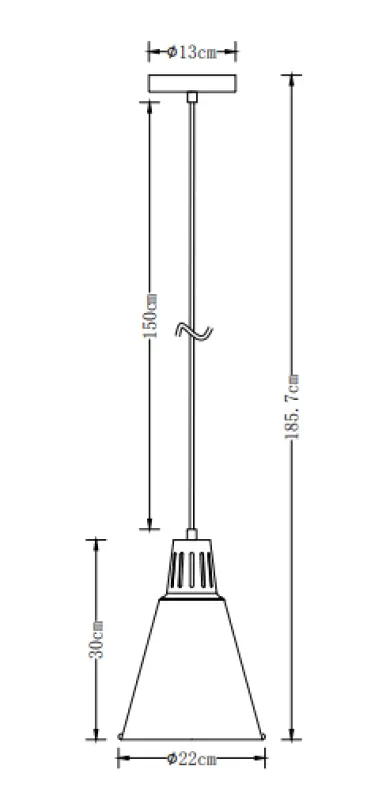 Dekor Gianni stilren vit hänglampa 22 cm diameter 8075