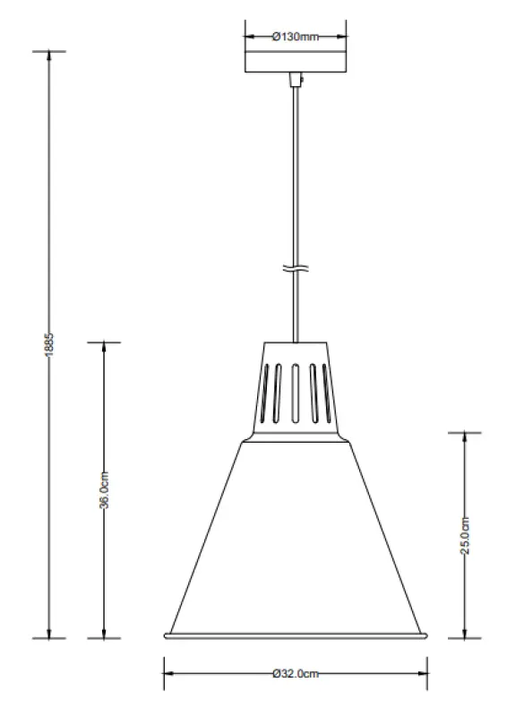 Dekor Gianni stilren vit hänglampa 32 cm diameter 8150