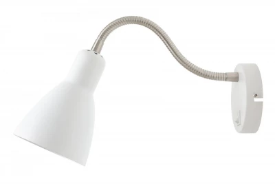 Deco Etore vit vägglampa med metallarm 11 cm diameter 1952