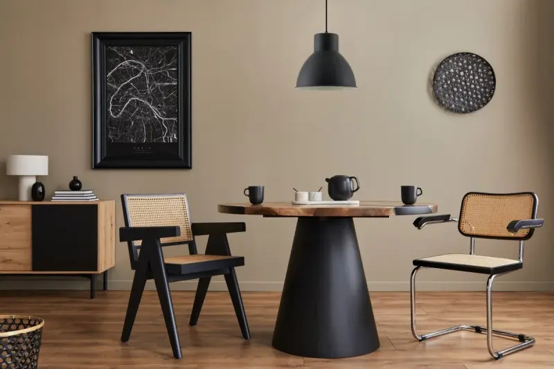 Decor Dante svart matt hänglampa med vit insida, diameter 27,5 cm 2119