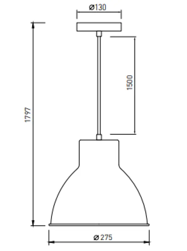 Decor Dante svart matt hänglampa med vit insida, diameter 27,5 cm 2119
