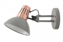 Dekor Artemia elegant grå vägglampa med metallarm 16,5 cm diameter 2164
