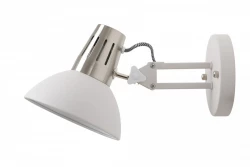 Dekor Artemia elegant vit vägglampa med metallarm, 16,5 cm i diameter, 2218