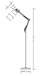Decor Artemia vit golvlampa lång metallarm diameter 16,5 cm 2409