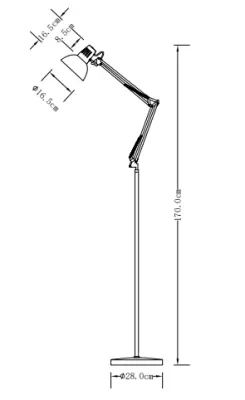 Decor Artemia vit golvlampa lång metallarm diameter 16,5 cm 2409