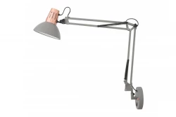Dekor Artemia grå vägglampa med metallarm och vit insida, diameter 16,5 cm 2157