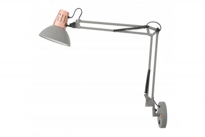 Dekor Artemia grå vägglampa med metallarm och vit insida, diameter 16,5 cm 2157