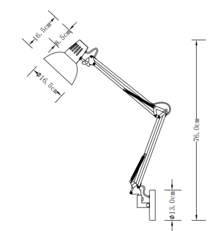 Dekor Artemia grå vägglampa med metallarm och vit insida, diameter 16,5 cm 2157