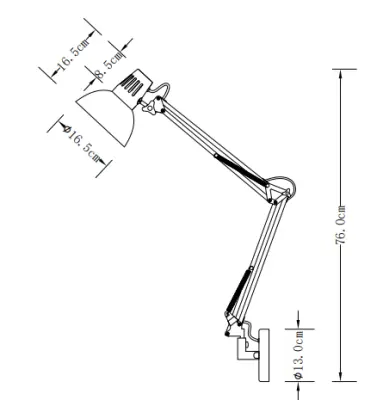 Dekor Artemia vit vägglampa med metallarm och vit insida diameter 16,5 cm 2249
