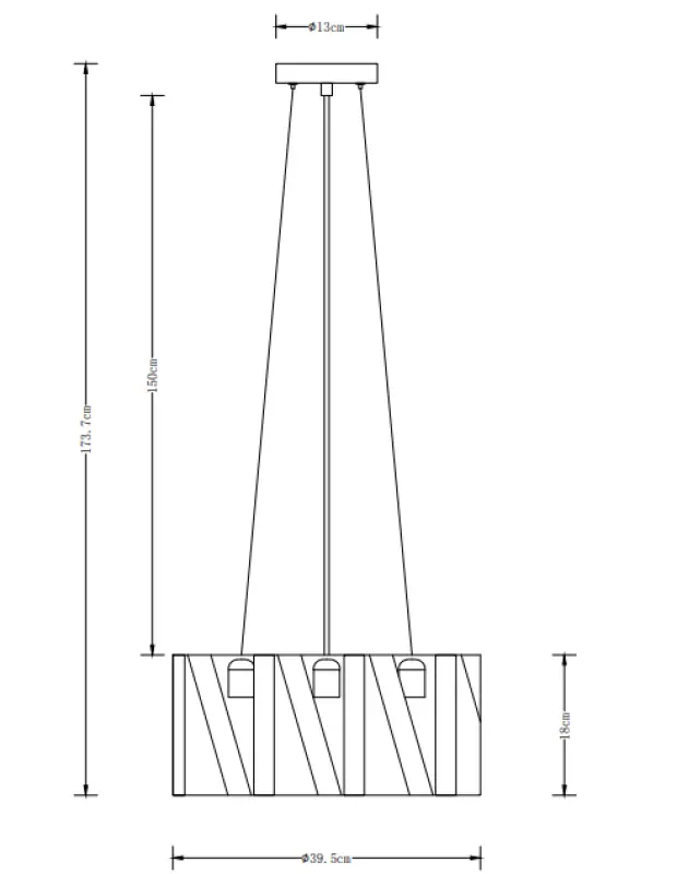 Dekor Melody svart hänglampa med max. 3 ljuskällor diameter 39,5 cm 2638